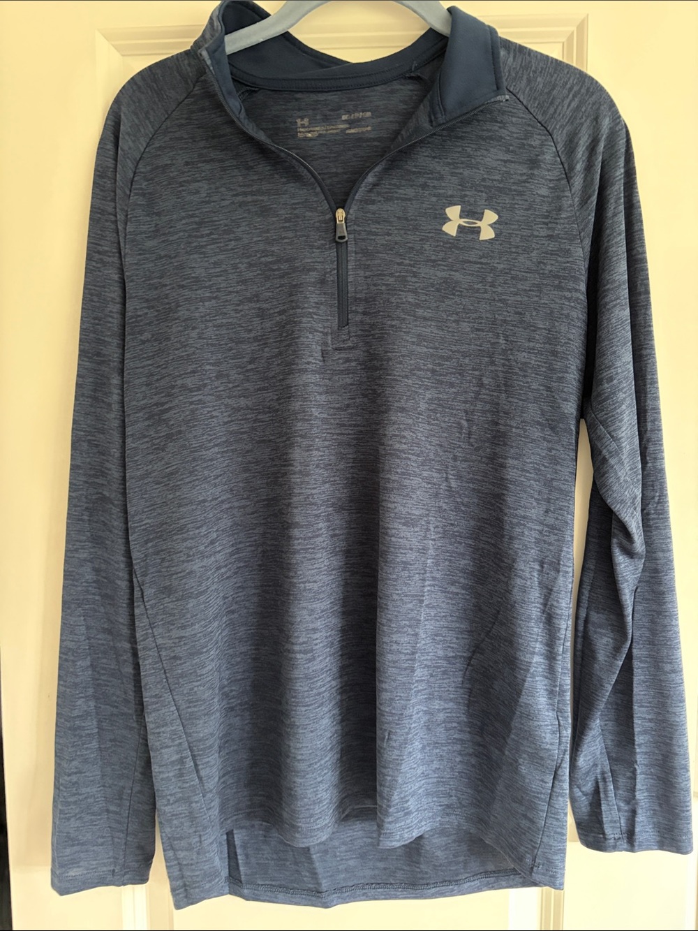 Under Armour Men's Heather Navy Quarter-Zip Performance Pullover